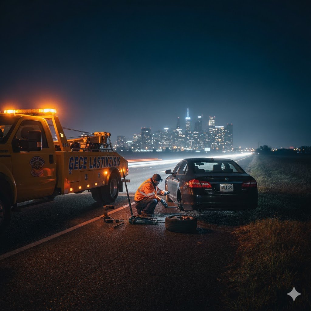İstanbul Gece Yerinde Lastik Değişimi